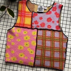 The Ragged Priest Knit Patchwork Top (large)